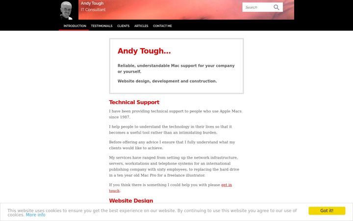 Screenshot of andytough.co.uk