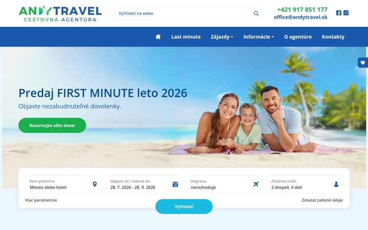 Screenshot of andytravel.sk