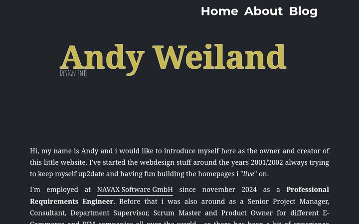 Screenshot of andyweiland.com