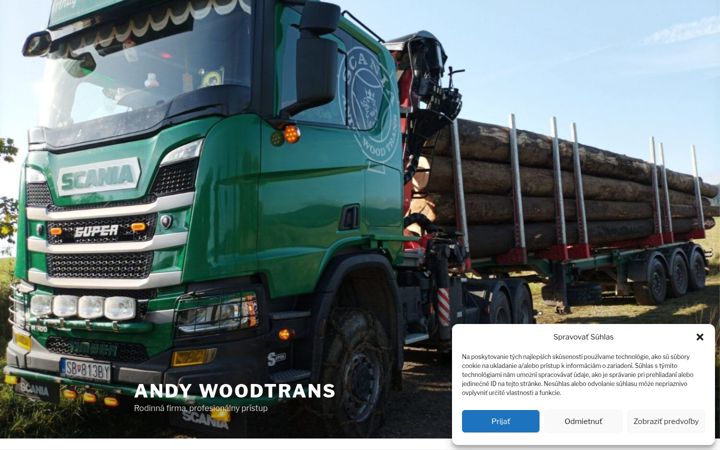 Screenshot of andywoodtrans.sk