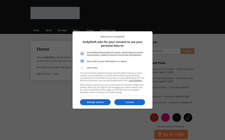 Screenshot of andyxsoft.com