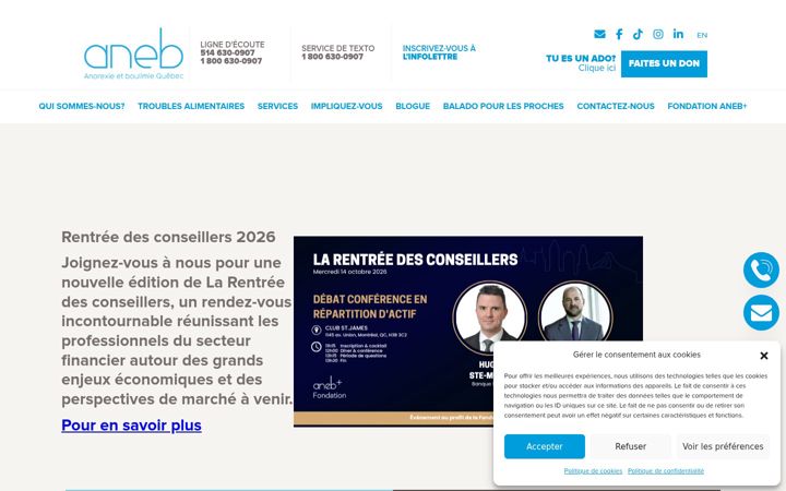 Screenshot of anebquebec.com