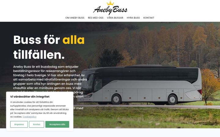Екранна снимка на anebybuss.se