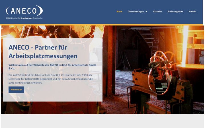 Ekrano kopija aneco-arbeitsschutz.de