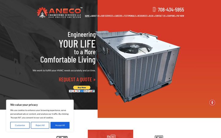 Screenshot of anecoengineeringservices.com