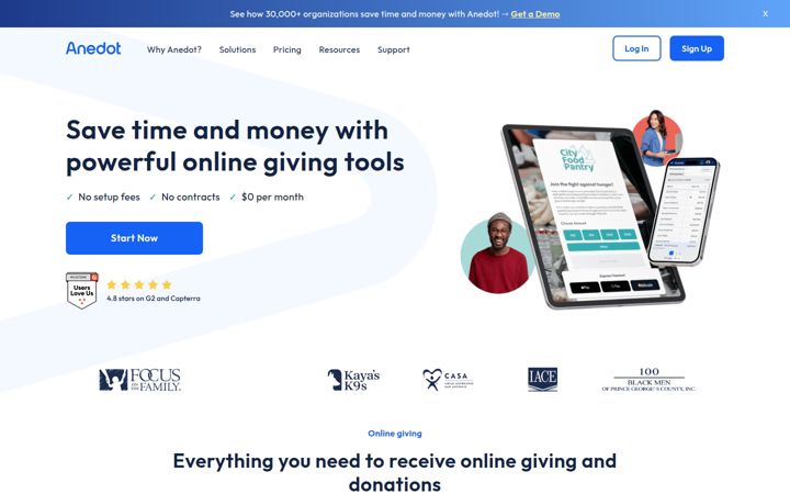 Screenshot of anedot.com