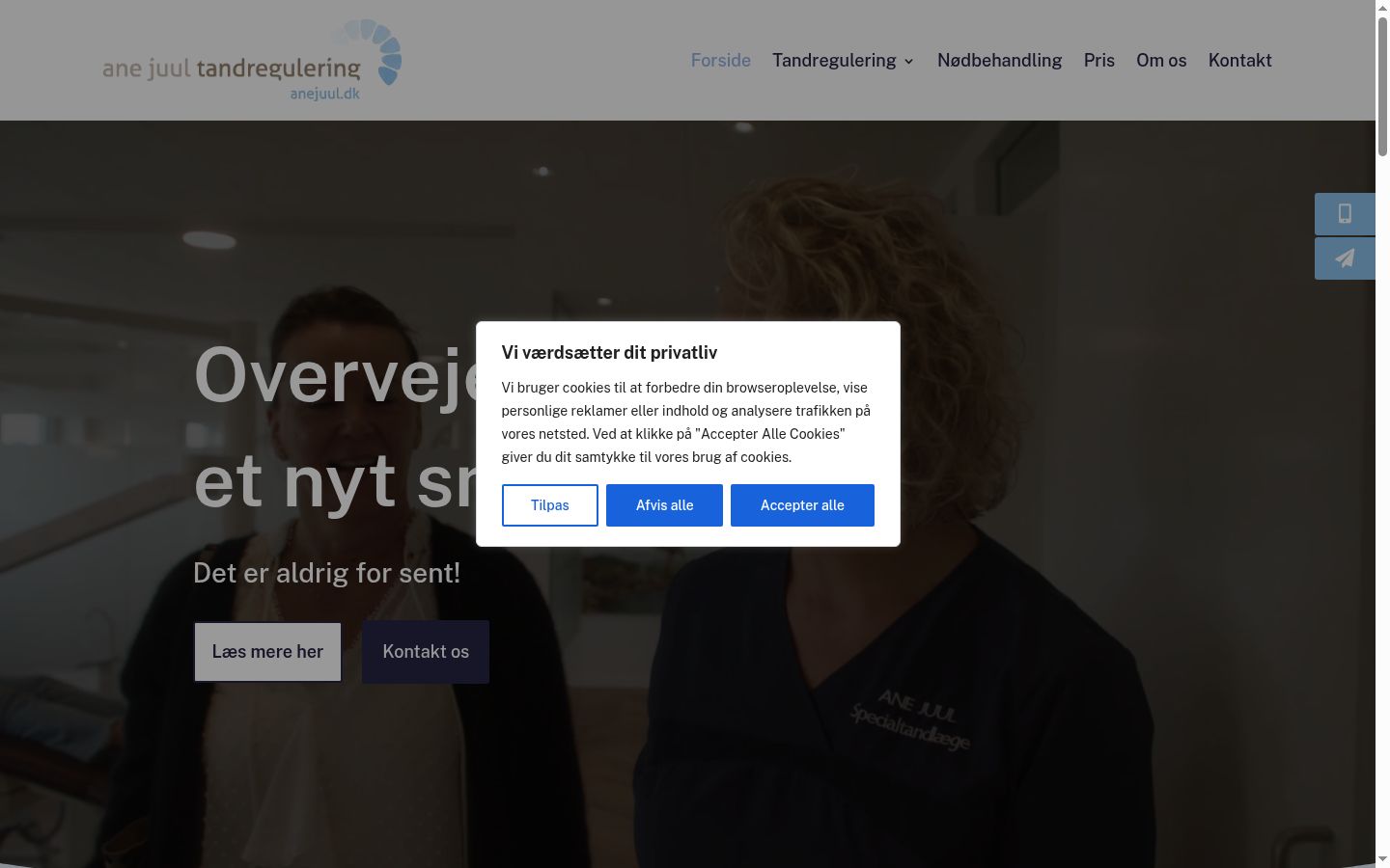 Screenshot del banner di consenso mostrato prima di qualsiasi interazione