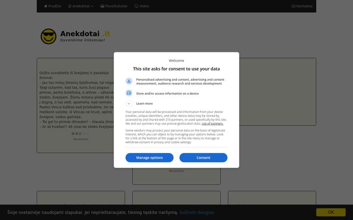 Screenshot of anekdotai.lt