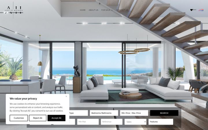Screenshot of anelohomes.com