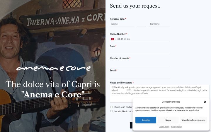 Screenshot of anemaecore.it