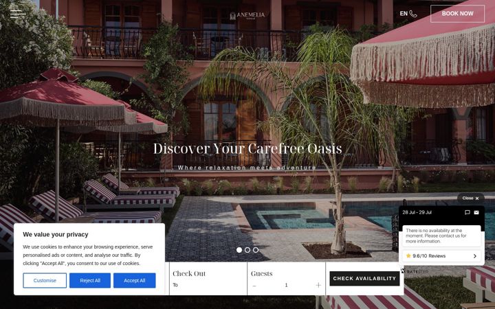 Screenshot of anemeliaretreat.com