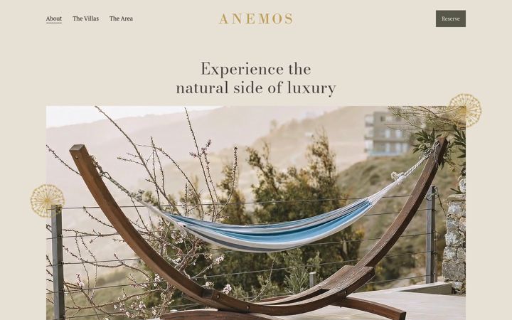 Screenshot of anemos-villas.com