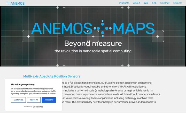Screenshot of anemos.co.uk