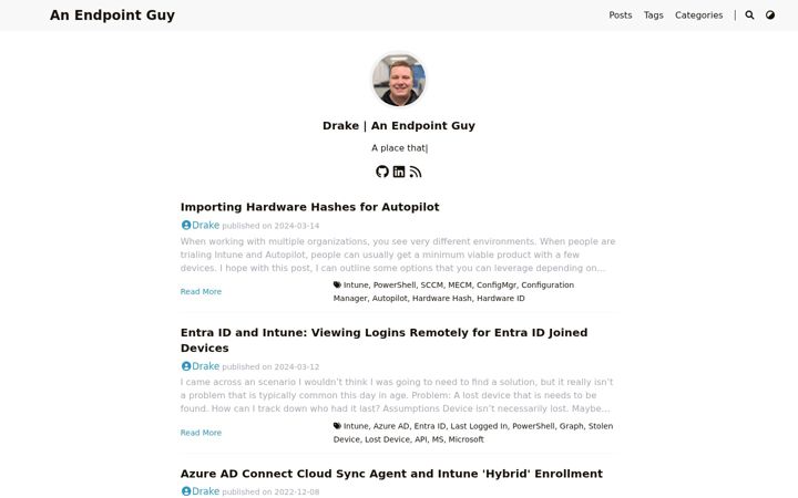 Screenshot of anendpointguy.com