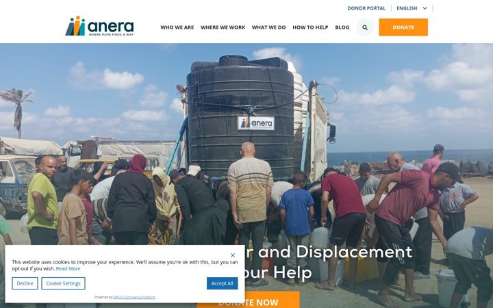 Screenshot of anera.org