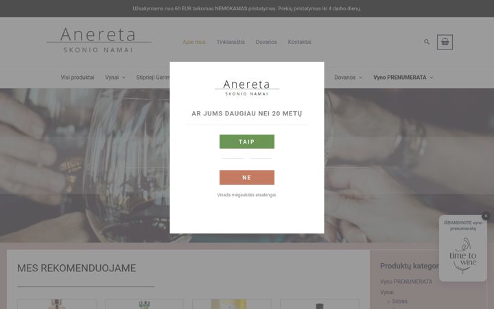 Screenshot of anereta.lt