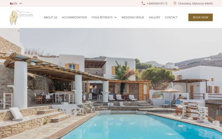 Screenshot of aneroussesmykonos.com