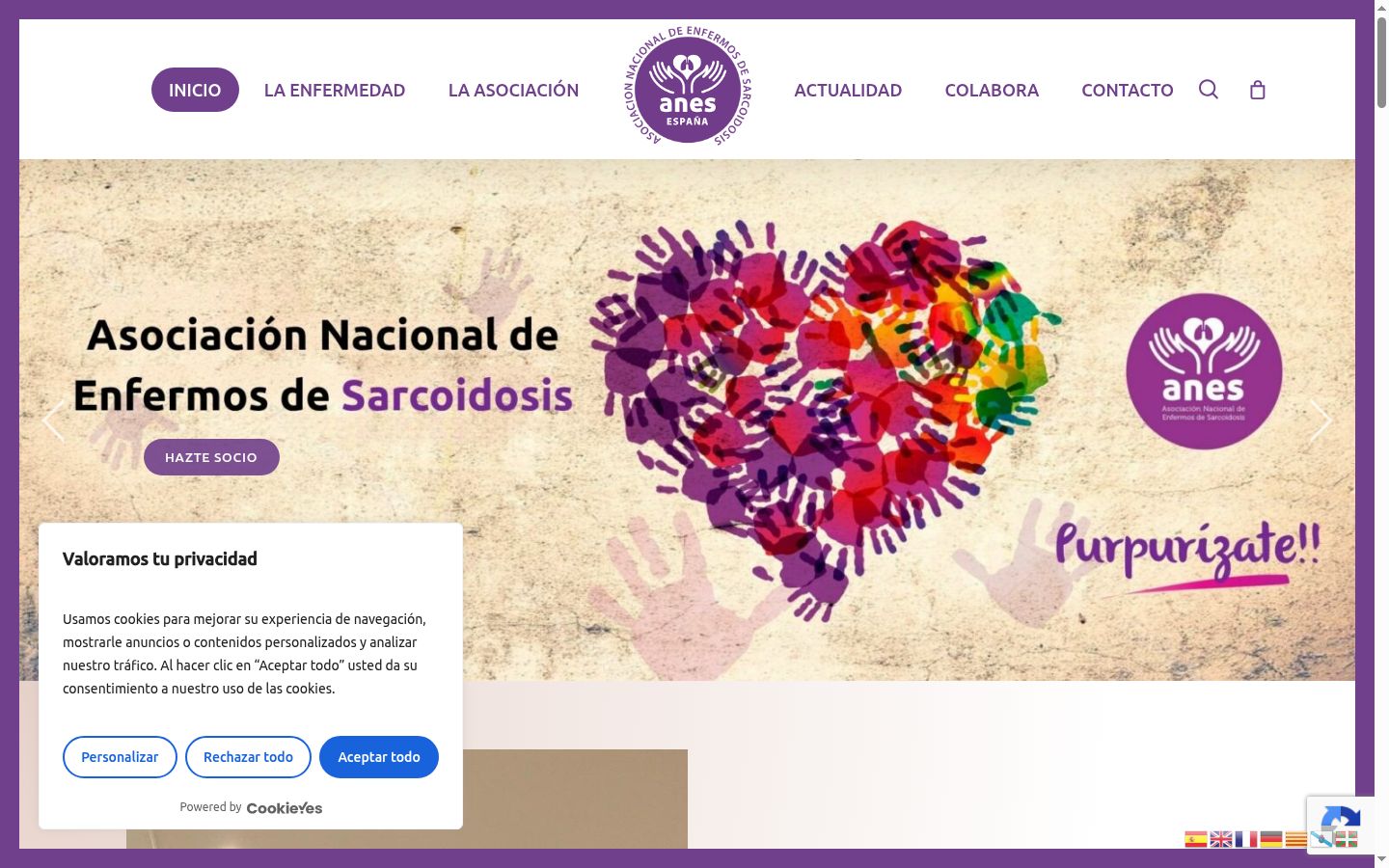 Screenshot del banner di consenso mostrato prima di qualsiasi interazione