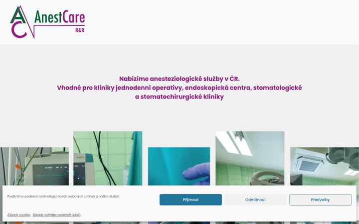 Screenshot of anestcare.cz
