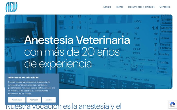 Screenshot of anestesiaycirugiaveterinaria.es