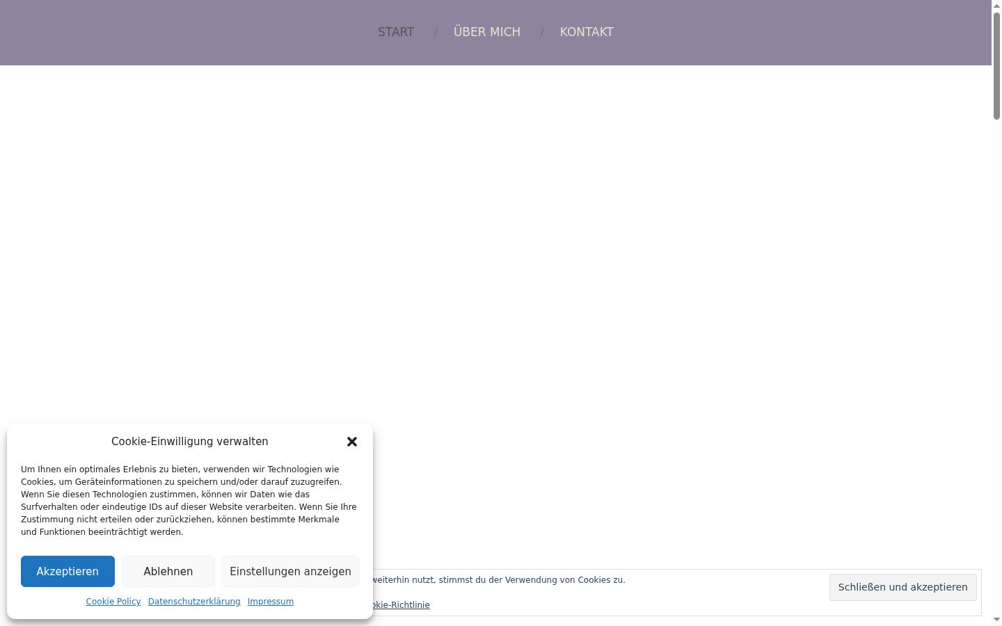 Captura de ecrã do banner de consentimento apresentado antes de qualquer interação