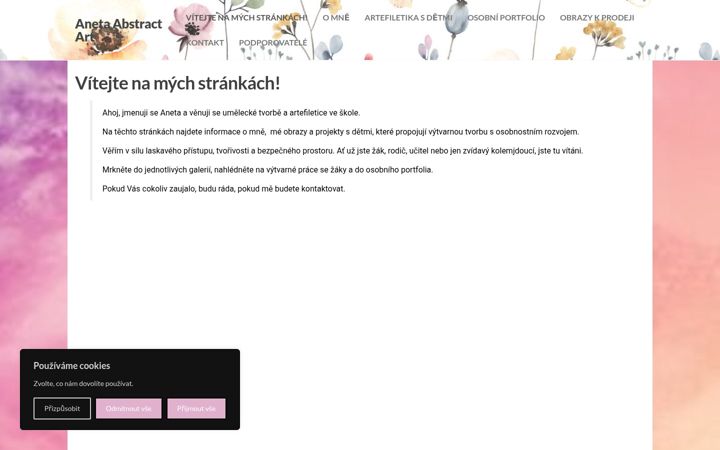 Screenshot van anetaabstractart.cz