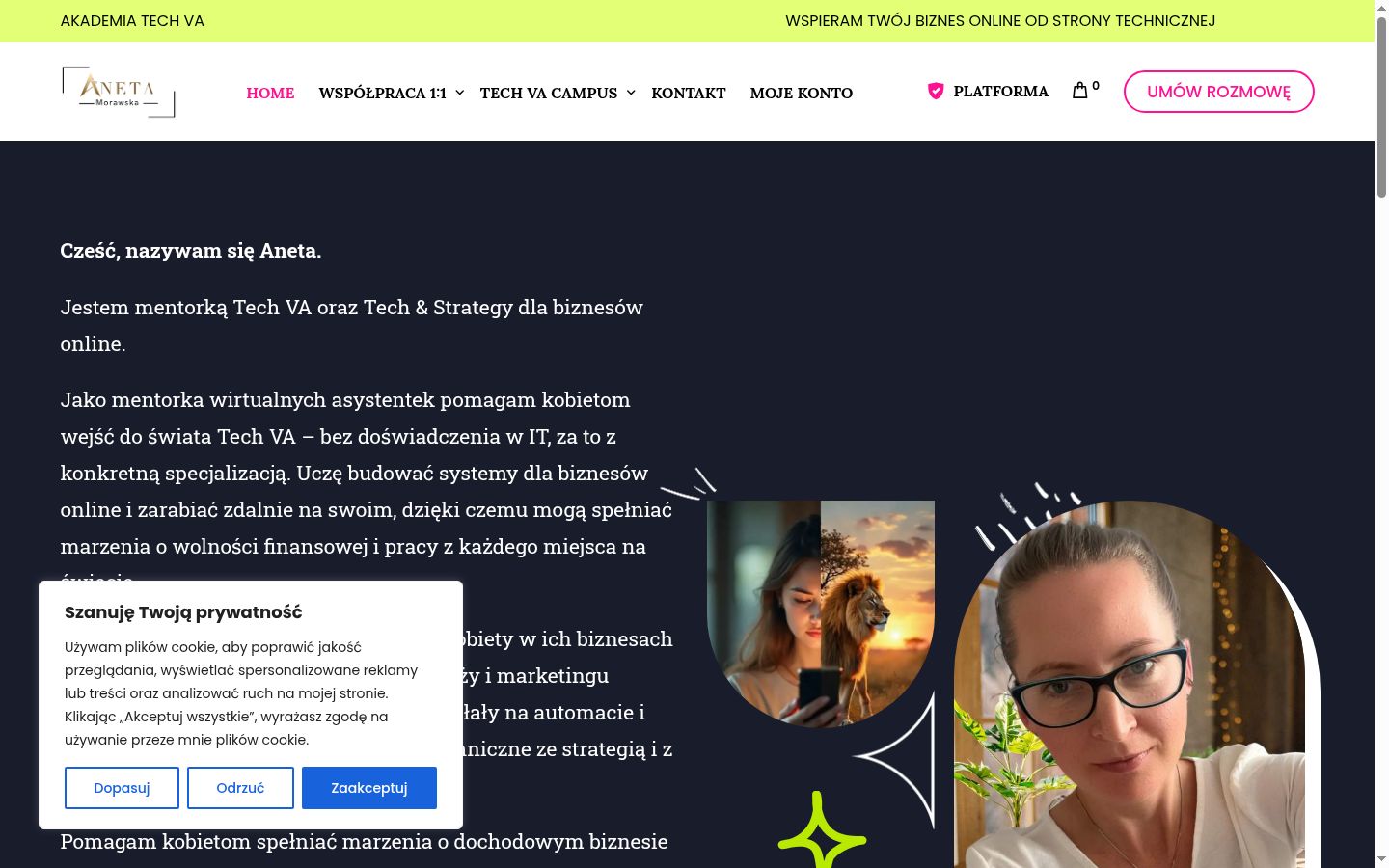 Zrzut ekranu banera zgody wyświetlanego przed jakąkolwiek interakcją
