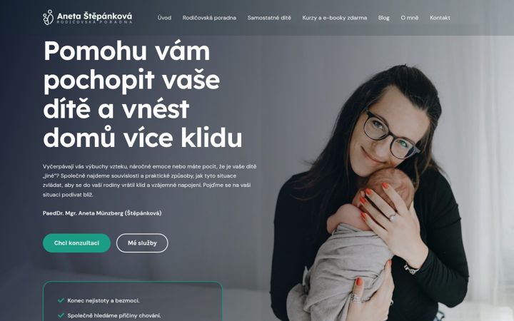 Screenshot of anetastepankova.cz