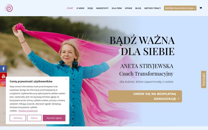 Zrzut ekranu anetastryjewska.pl
