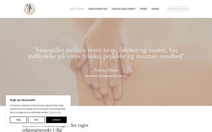 Snímek obrazovky anetteibsen.dk