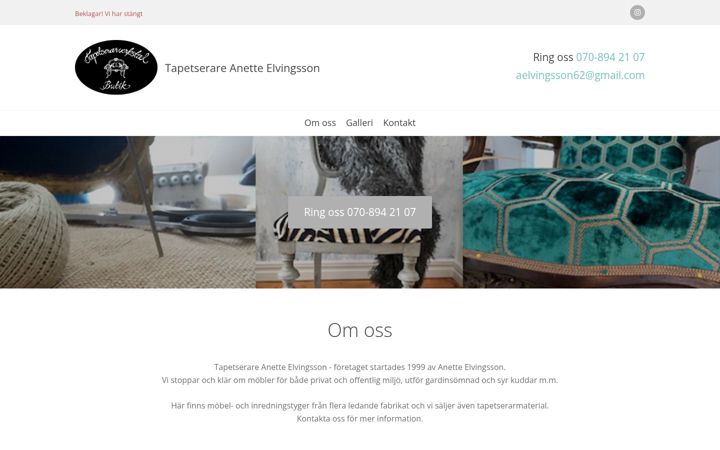 Screenshot of anettetapetserare.se