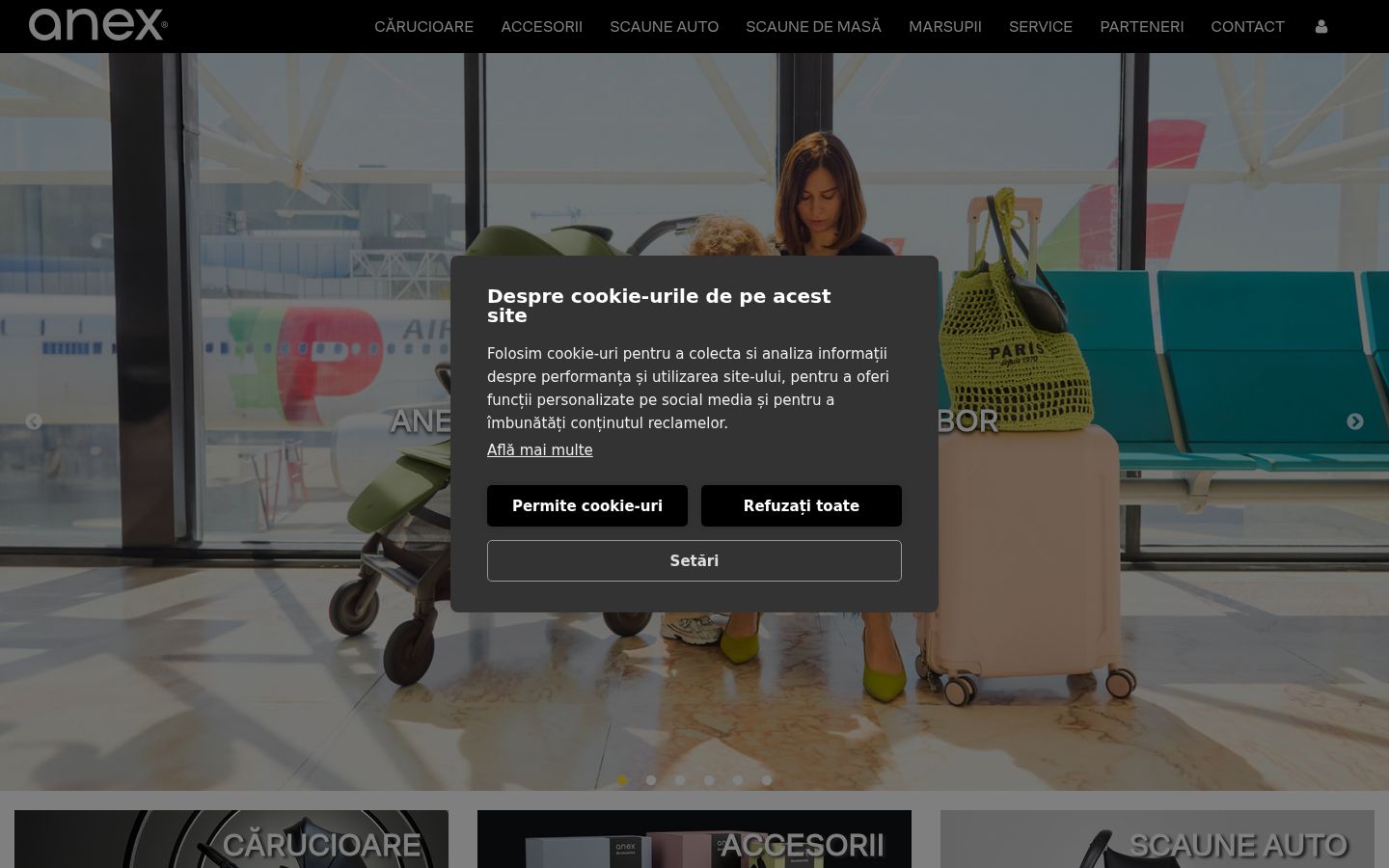 Captura de ecrã do banner de consentimento apresentado antes de qualquer interação