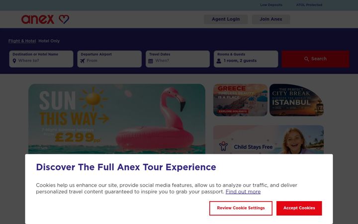 Screenshot of anextour.co.uk