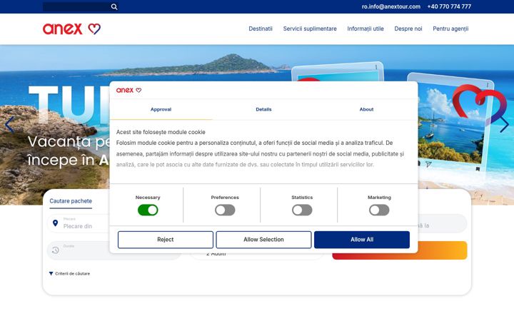 Screenshot of anextour.com.ro