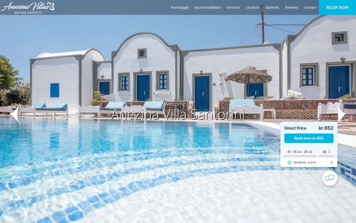 Screenshot of anezinavillas.gr