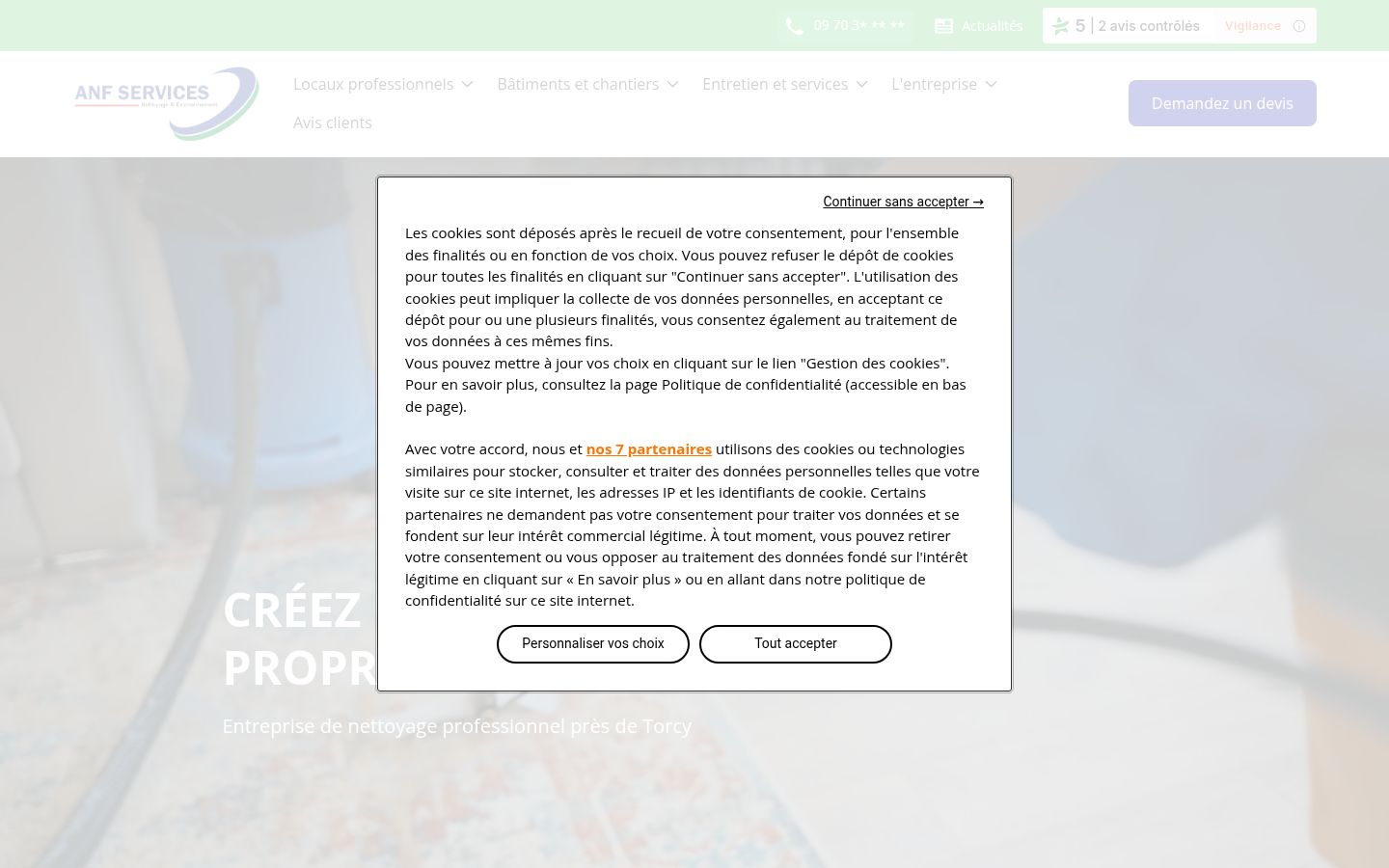 Screenshot of the consent banner shown before any interaction