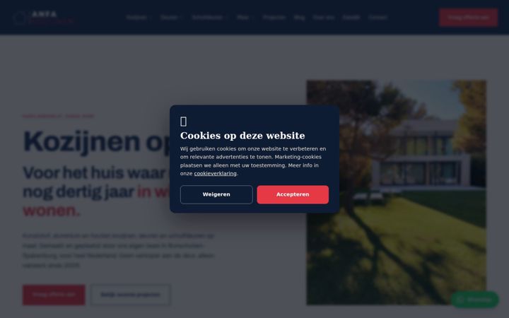Screenshot of anfakozijnen.nl