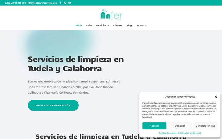 Екранна снимка на anferservicios.es