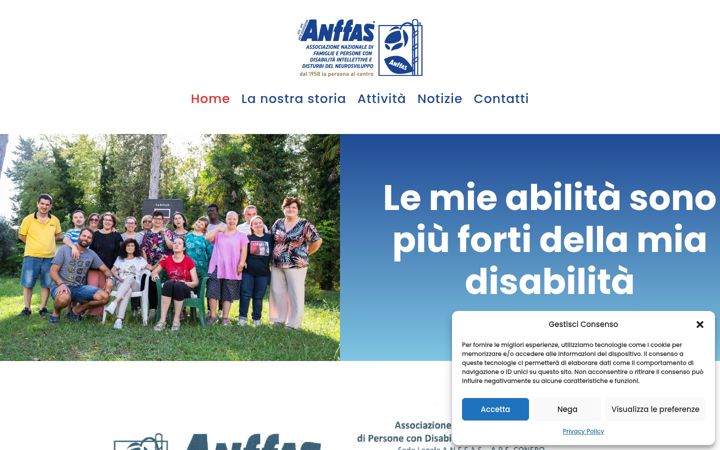 Kuvakaappaus sivustosta anffasconero.it
