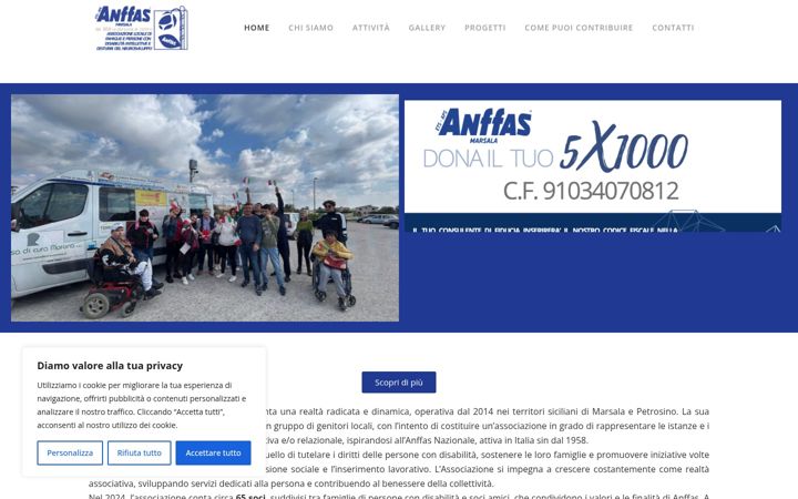 Kuvakaappaus sivustosta anffasmarsala.it