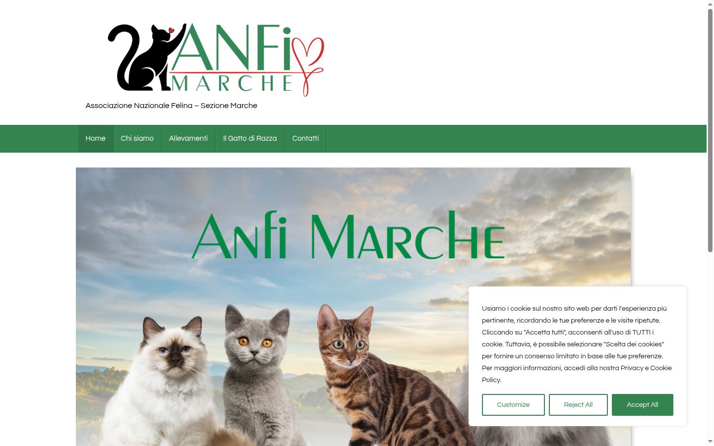 Screenshot des Einwilligungsbanners vor jeglicher Interaktion