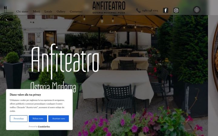 Kuvakaappaus sivustosta anfiteatrotrento.it