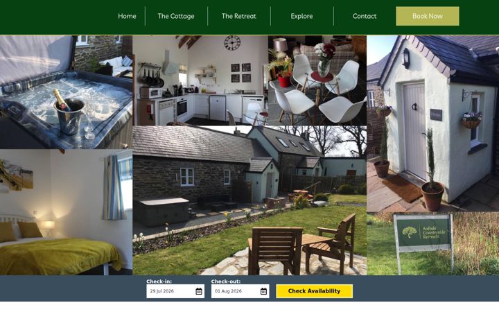 Screenshot of anfoddcountrysideretreats.co.uk