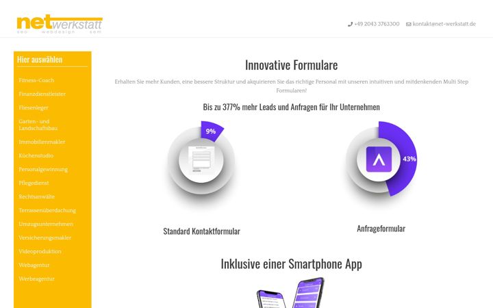 Screenshot stránky anfrage-formular.de