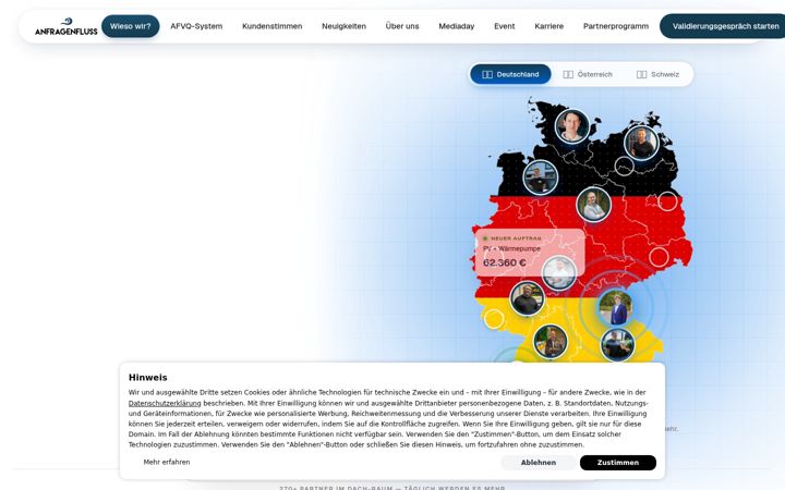 Screenshot stránky anfragenfluss.de