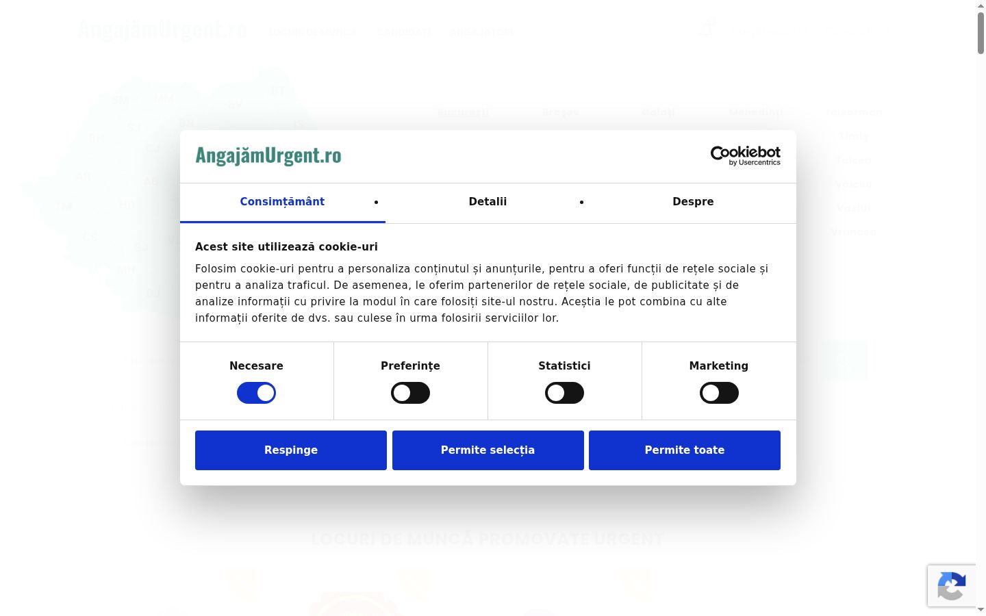 Snímek obrazovky baneru souhlasu zobrazeného před jakoukoli interakcí