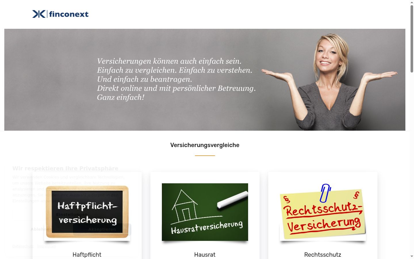 Screenshot of the consent banner shown before any interaction