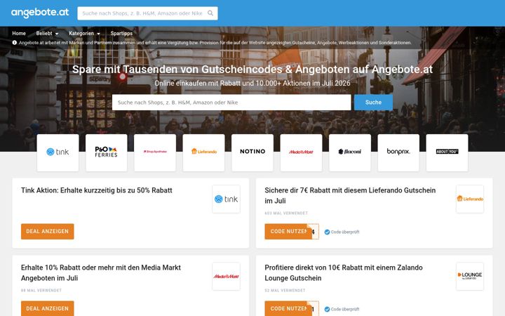 Screenshot of angebote.at