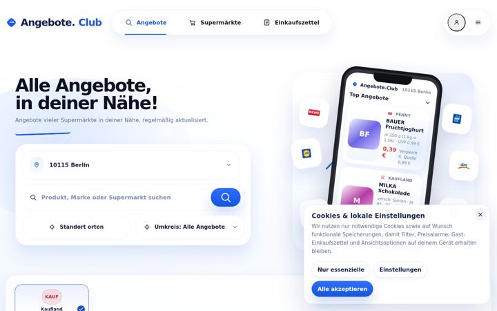 Screenshot of angebote.club