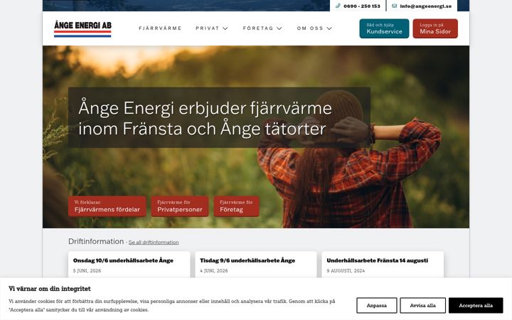 Екранна снимка на angeenergi.se